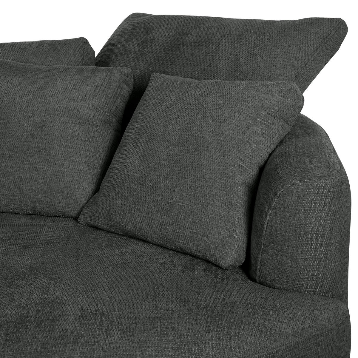 HÖRNSOFFA i chenille mörkgrå  - mörkgrå/svart, Klassisk, metall/textil (275/140cm) - Best Price