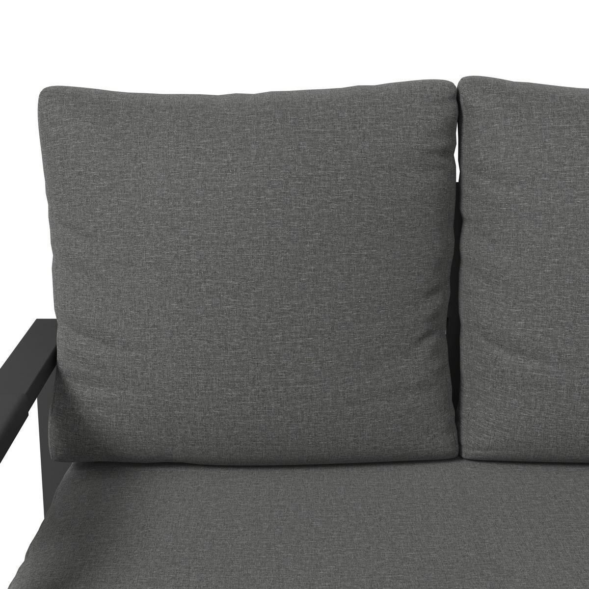 LOUNGEGARNITUR 2-teilig   191,5/81/67 cm Stahl  - Dunkelgrau, MODERN, Textil/Metall (191,5/81/67cm) - Ambia Garden
