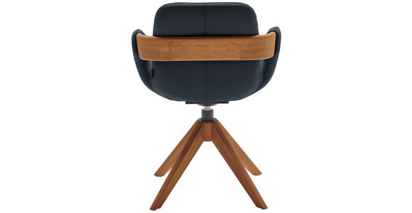 ARMLEHNSTUHL  Lederauswahl, Stoffauswahl, Typenauswahl, Sitzfläche 360° drehbar, automatische Rückholfunktion  Echtleder  - Eichefarben/Cognac, Natur, Leder/Holz (60/86/60cm) - Valnatura