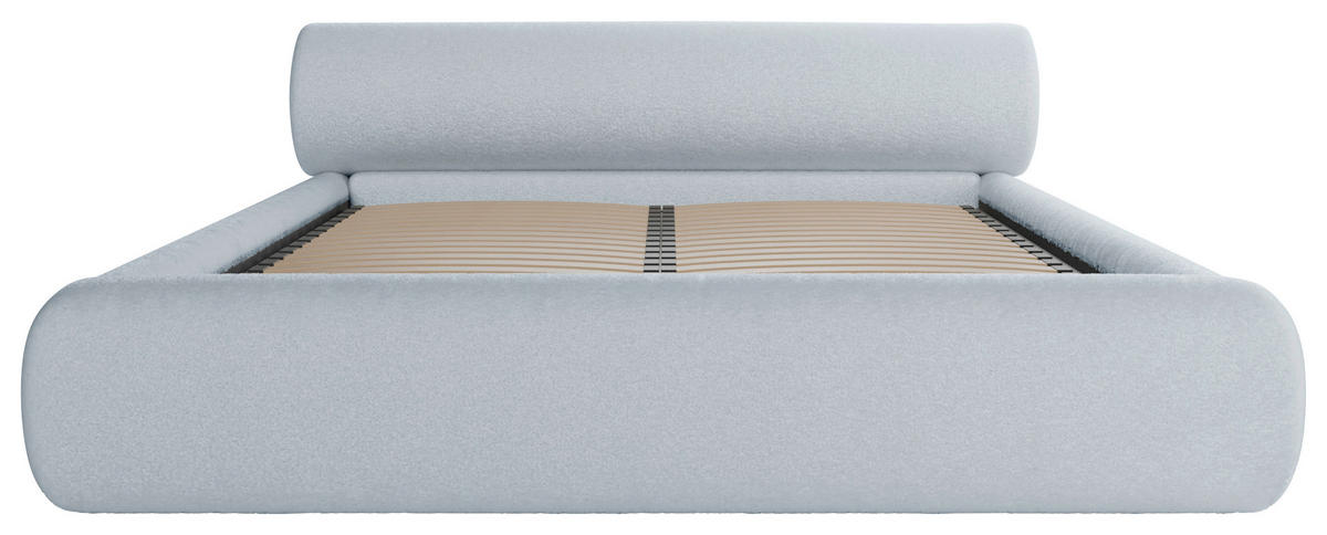 POLSTERBETT 160/200 cm,  in Hellgrau, Lattenrost, Bettkasten,  - Hellgrau/Schwarz, Design, Holz/Textil (160/200cm) - Chameo