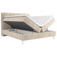 BOXBETT 180/200 cm  in Taupe  - Taupe/Chromfarben, MODERN, Holz/Holzwerkstoff (180/200cm) - Esposa