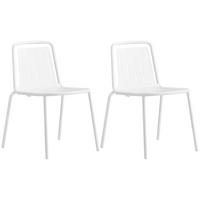 GARTENSTUHL-SET Edelstahl Weiß  - Weiß, Basics, Metall (54/79/57cm) - Connubia 