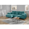 ECKSOFA in Cord Petrol  176/311 cm  - Petrol/Schwarz, KONVENTIONELL, Textil/Metall (176/311cm) - Carryhome