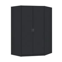 KOTNA OMARA, siva  - srebrne barve/siva, Konvencionalno, umetna masa/leseni material (117/197/52,2cm) - Boxxx