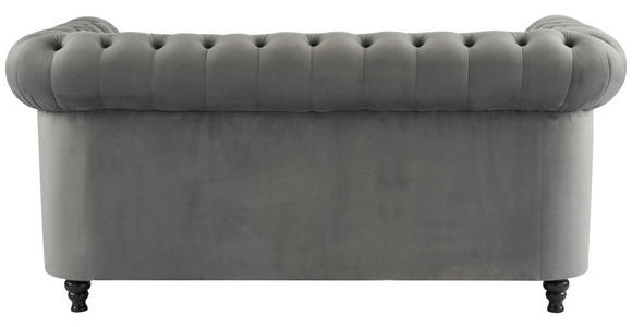 CHESTERFIELD-SOFA Samt Grau, Schwarz  - Schwarz/Grau, Trend, Holz/Textil (165/73/87cm) - Xora