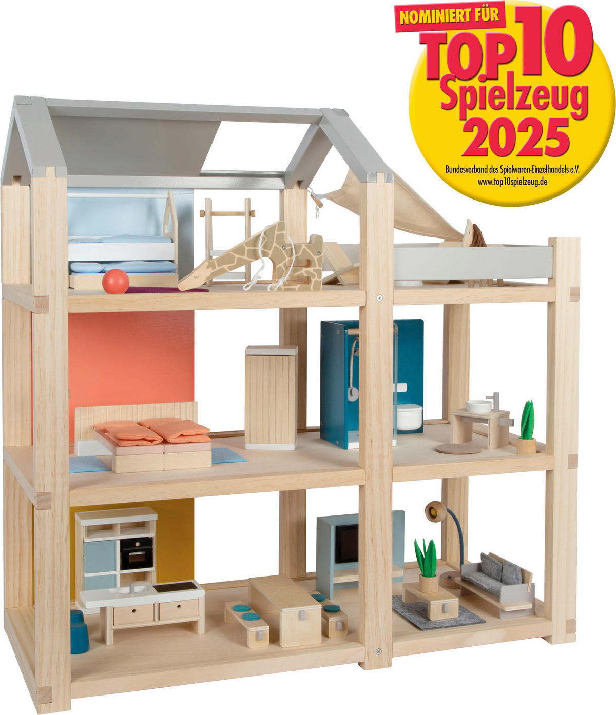 PUPPENHAUS - Multicolor, Basics, Holz (67/67/30cm) - small foot