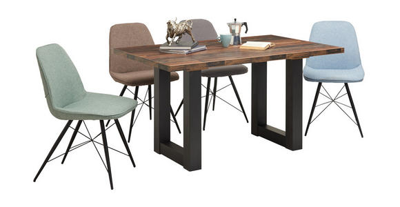 ESSTISCH in Holzwerkstoff 160/90/75 cm - Eichefarben/Schwarz, KONVENTIONELL, Holzwerkstoff (160/90/75cm) - Hom`in