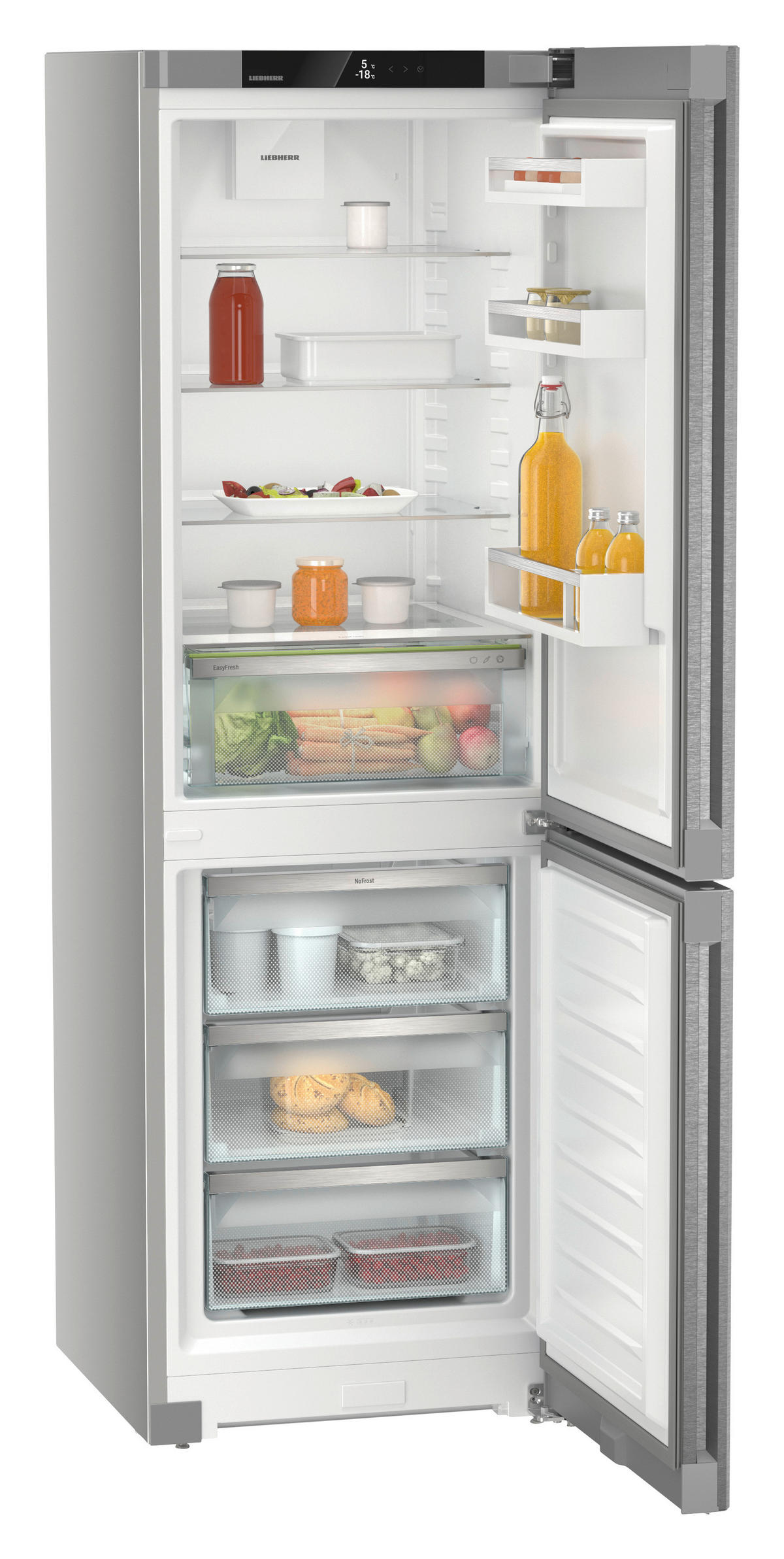 KÜHL-GEFRIER-KOMBINATION 59,7/185,5/67,5 cm CNsdc 5203  - Edelstahlfarben, Basics, Kunststoff/Metall (59,7/185,5/67,5cm) - Liebherr