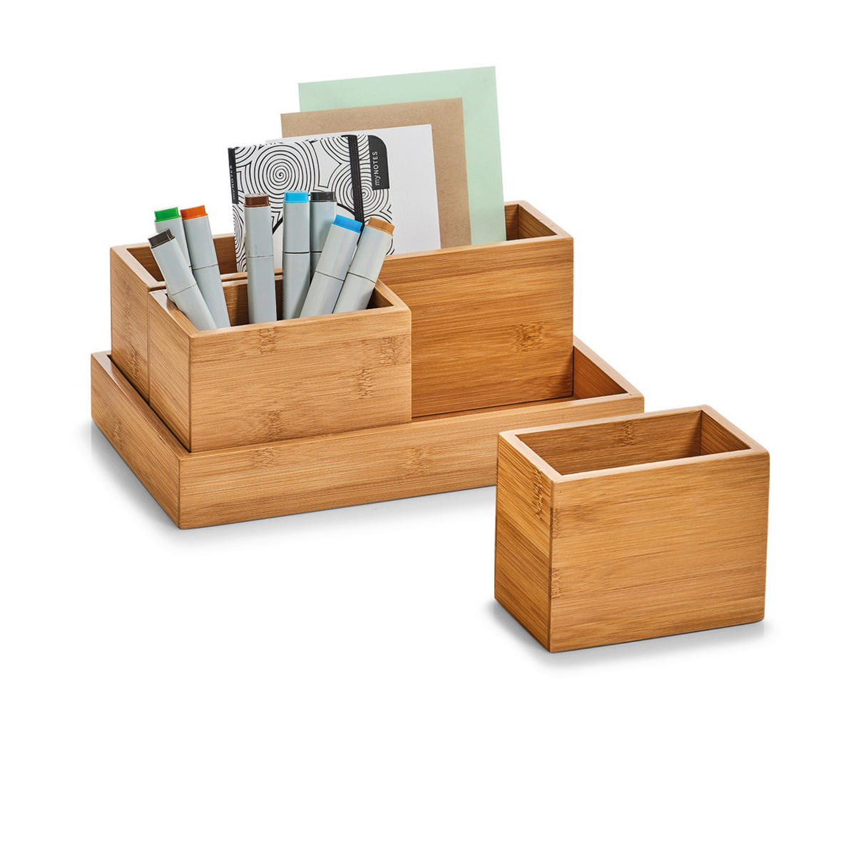 SCHREIBWARENBOX Holz Naturfarben  - Naturfarben, Basics, Holz (28/17,7/11cm) - Zeller Present
