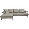 ECKSOFA in Mikrofaser Silberfarben  224/305 cm  - Silberfarben/Schwarz, Design, Textil/Metall (224/305cm) - Dieter Knoll