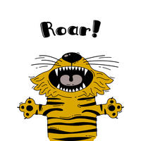 ZIDNA DEKORACIJA ZA BEBE  Tobi Tiger  - žuta, Basics, metal (60/3cm)