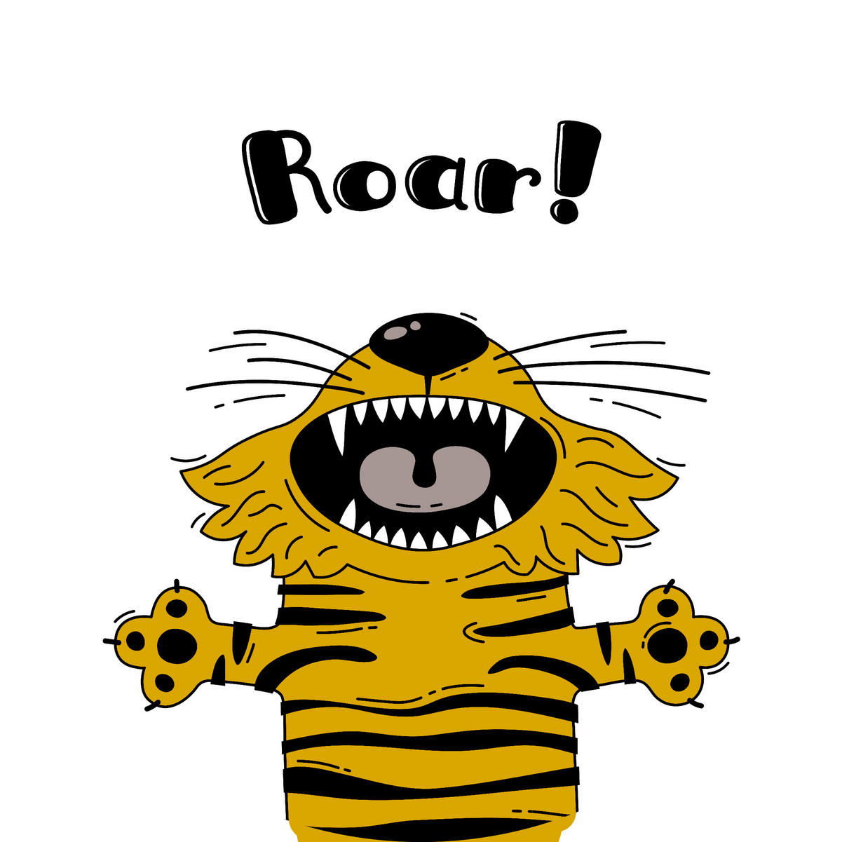 ZIDNA DEKORACIJA ZA BEBE  Tobi Tiger  - žuta, Basics, metal (60/3cm)