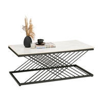 KLUB STOLIĆ crna, bijela  metal, kamen  - bijela/crna, Design, kamen/metal (115/60/45cm) - Novel