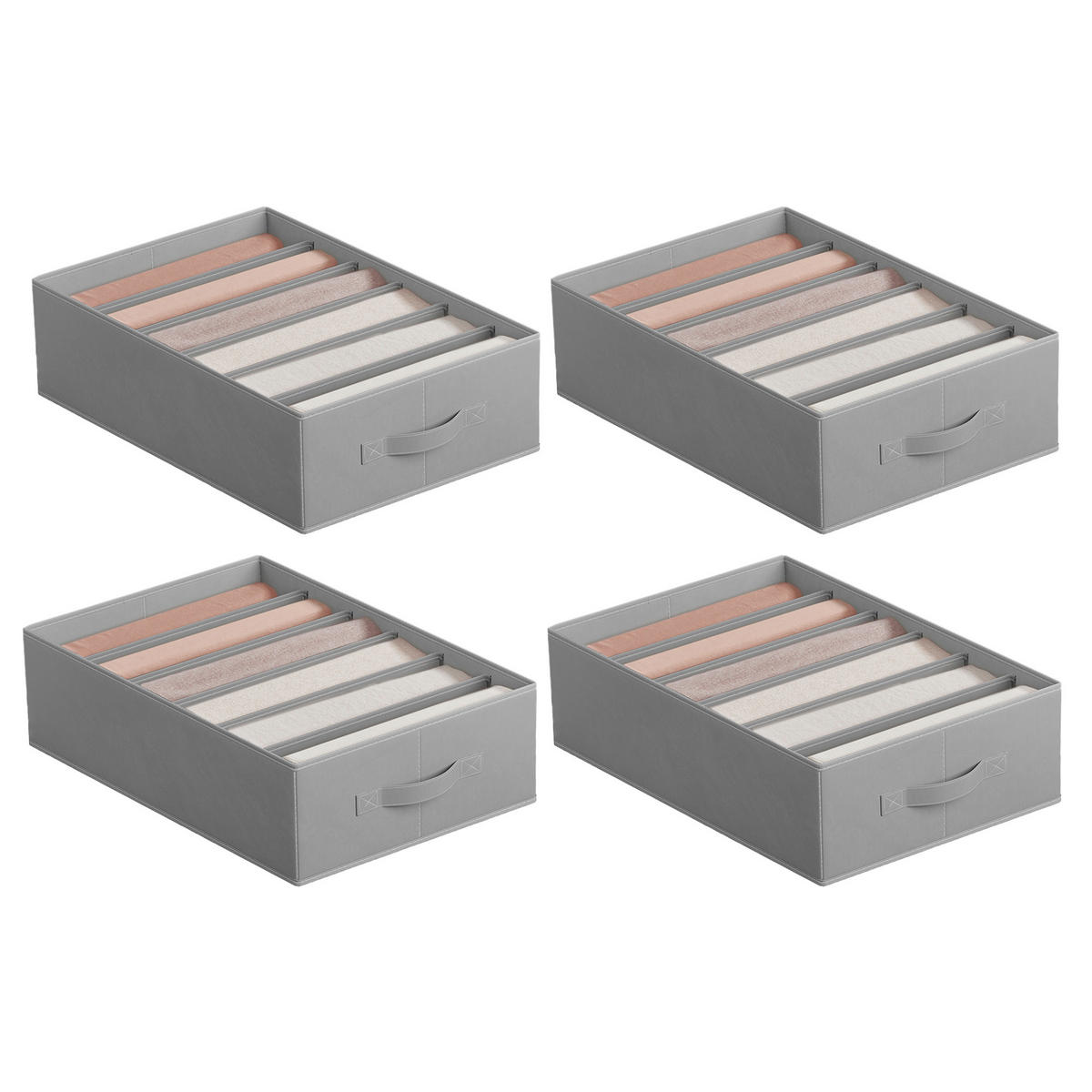 SCHUBLADENEINTEILUNG - Dunkelgrau, Basics, Karton/Textil (30/17/42cm)