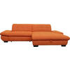 ECKSOFA in Mikrofaser Orange  - Schwarz/Orange, Design, Textil/Metall (290/198cm) - Xora