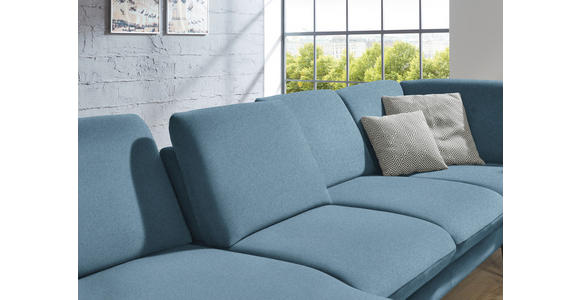 WOHNLANDSCHAFT in Webstoff Blau  - Blau/Schwarz, Design, Textil/Metall (180/344/208cm) - Dieter Knoll