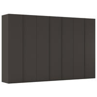 DREHTÜRENSCHRANK 350/223/61 cm,  in Graphitfarben, 7-türig  - Graphitfarben, Basics, Holzwerkstoff/Metall (350/223/61cm) - Novel