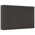 DREHTÜRENSCHRANK 350/223/61 cm,  in Graphitfarben, 7-türig  - Graphitfarben, Basics, Holzwerkstoff/Metall (350/223/61cm) - Novel