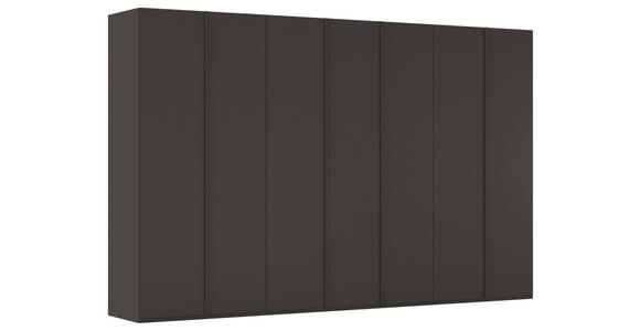 DREHTÜRENSCHRANK 350/223/61 cm,  in Graphitfarben, 7-türig  - Graphitfarben, Basics, Holzwerkstoff/Metall (350/223/61cm) - Novel