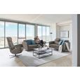 3-SITZER-SOFA in Leder Graubraun  - Graubraun/Schwarz, Design, Leder/Metall (190/84/99cm) - Dieter Knoll