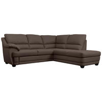 ECKSOFA  Lederlook Braun  - Braun, Design, Kunststoff/Textil (245/225cm) - Livetastic