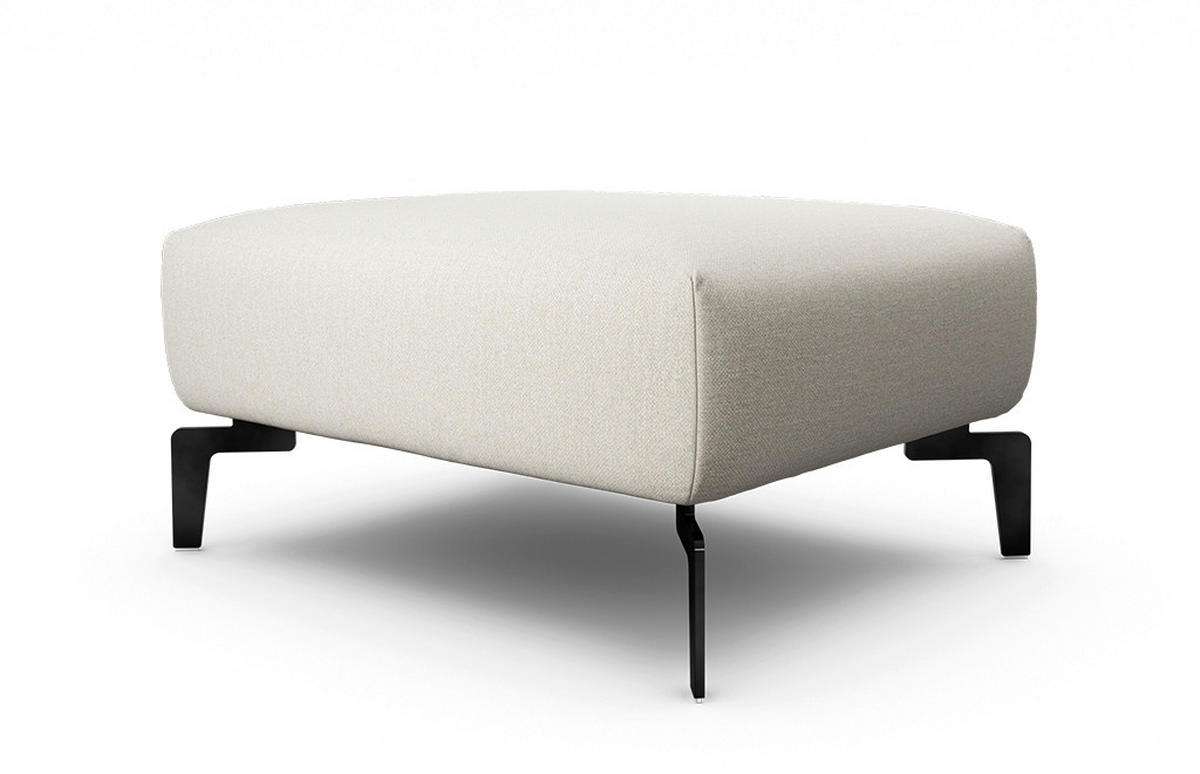 HOCKER Chenille Naturfarben  - Schwarz/Naturfarben, Design, Textil/Metall (90/70/46cm) - SENSOO