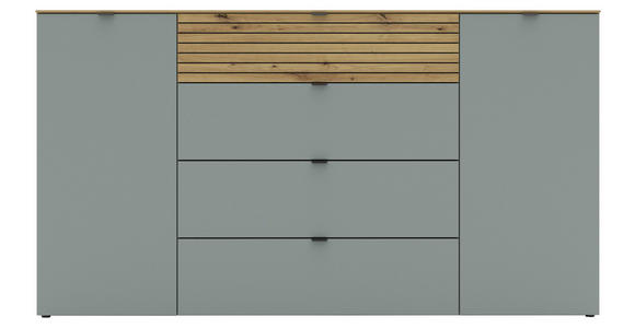 SIDEBOARD Grün, Eiche Artisan Einlegeböden  - Schwarz/Eiche Artisan, MODERN, Holzwerkstoff/Metall (181/99/41cm) - Voleo