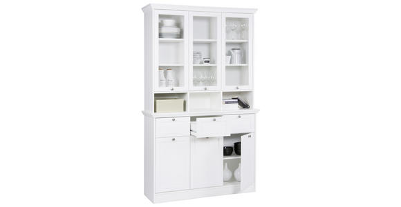 VITRINE in Weiß - Schwarz/Weiß, LIFESTYLE, Holzwerkstoff/Metall (120/200/40cm) - Carryhome