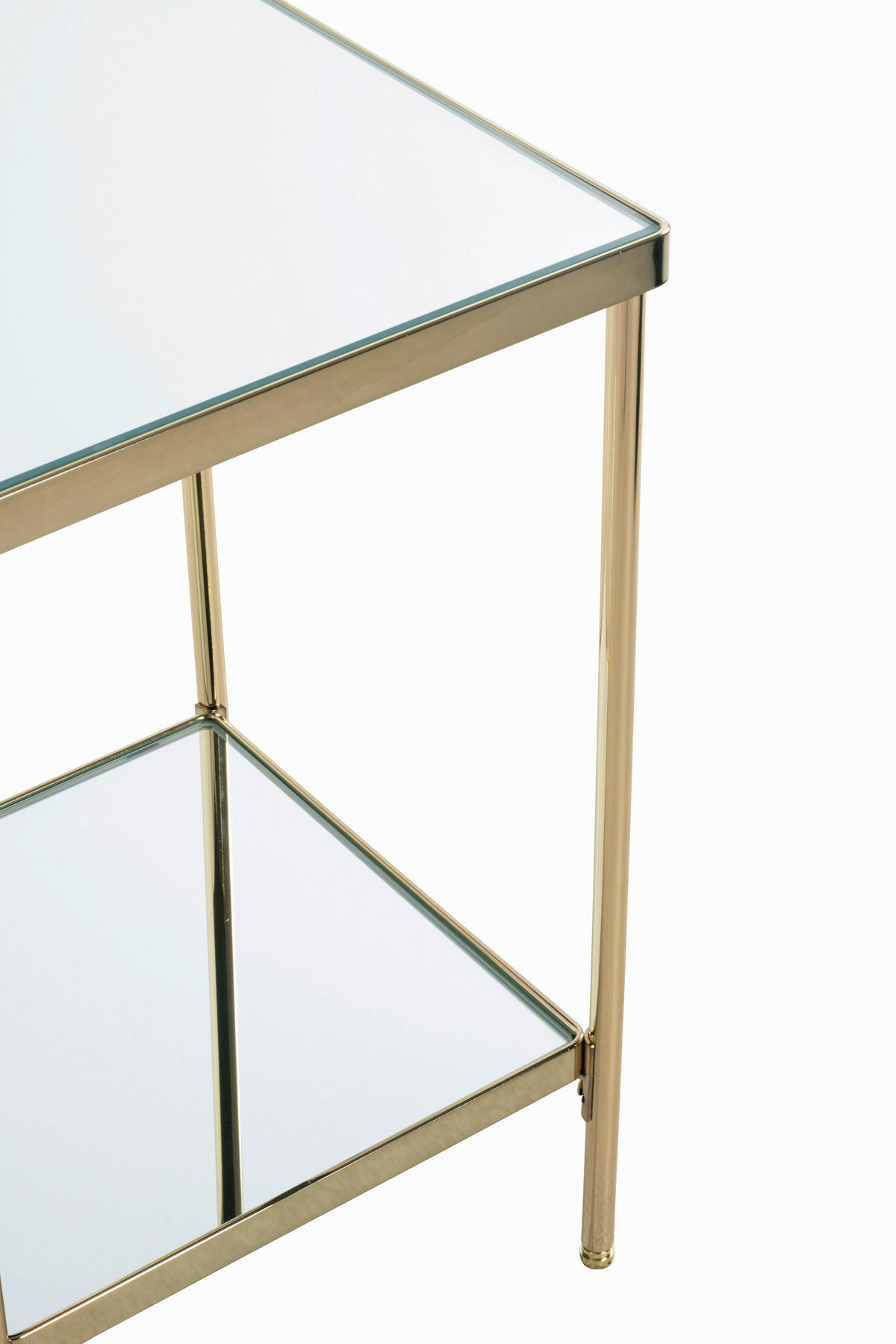 BEISTELLTISCH in Metall, Glas 29/29/46 cm  - Messingfarben, Trend, Glas/Metall (29/29/46cm)