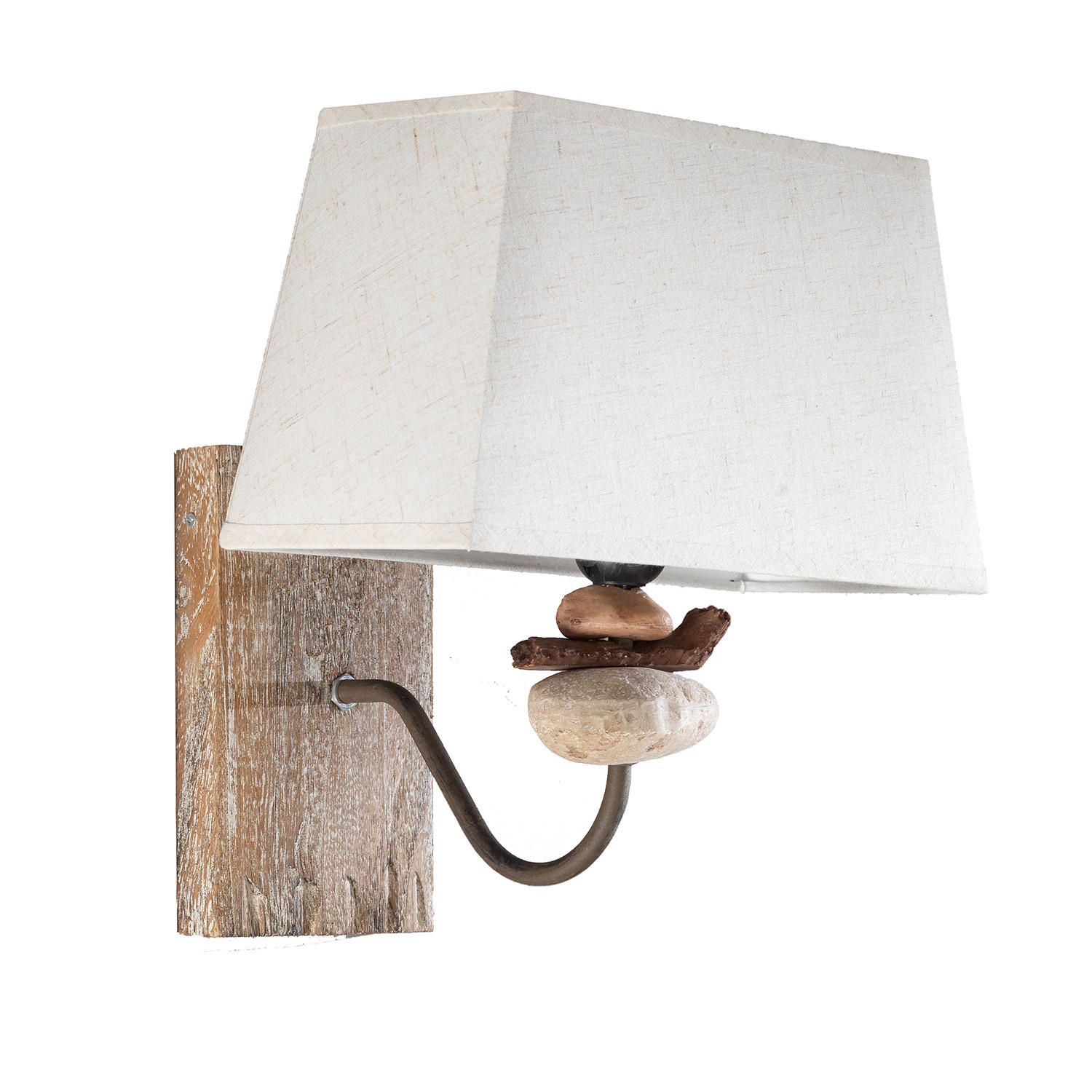 WANDLEUCHTE 30/30/27 cm   - Schwarz/Weiß, KONVENTIONELL, Stein/Textil (30/30/27cm)