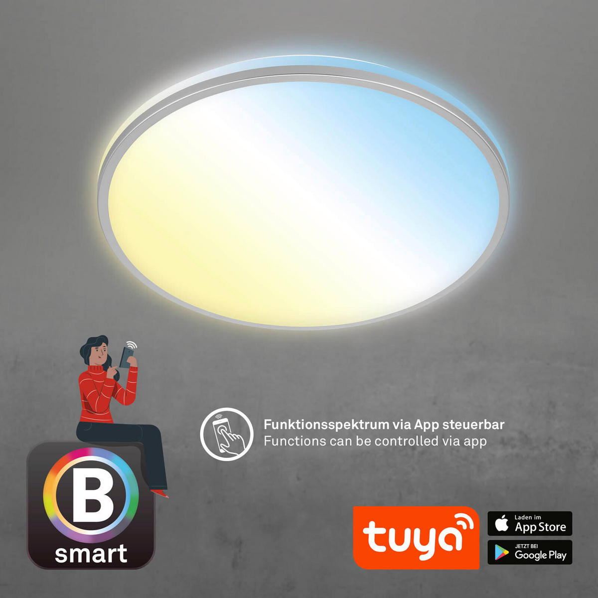 LED PLAFONJERA  - boja hroma, Osnovno, metal/plastika (49/7,7cm)