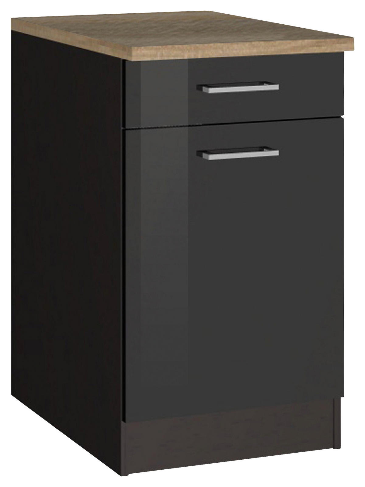 KÜCHENUNTERSCHRANK 50/85/60 cm  in Graphitfarben  - Silberfarben/Graphitfarben, MODERN, Holzwerkstoff/Metall (50/85/60cm) - Held