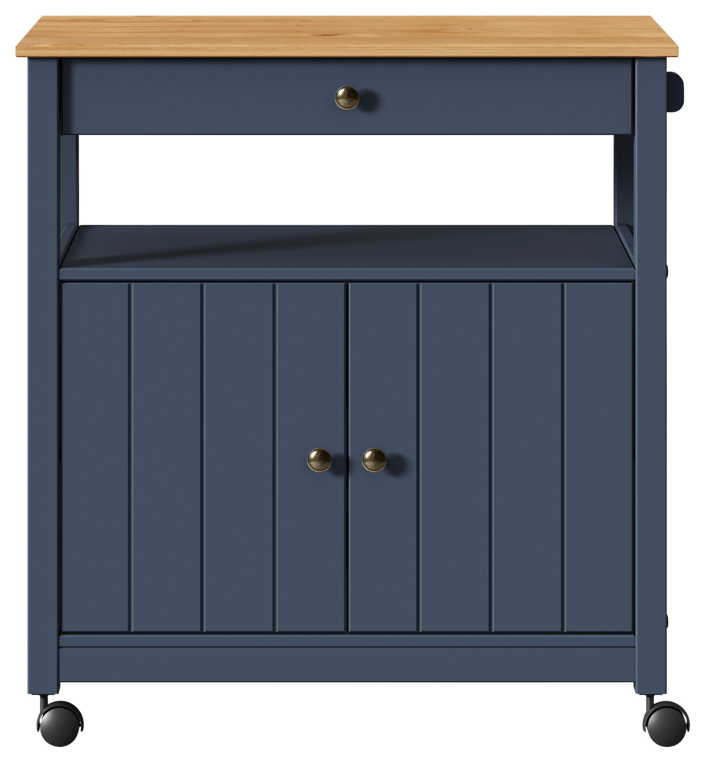 SERVIERWAGEN Pinie massiv Braun, Dunkelgrau  - Dunkelgrau/Zinkfarben, MODERN, Holz/Kunststoff (85/90,6/40cm) - Livetastic