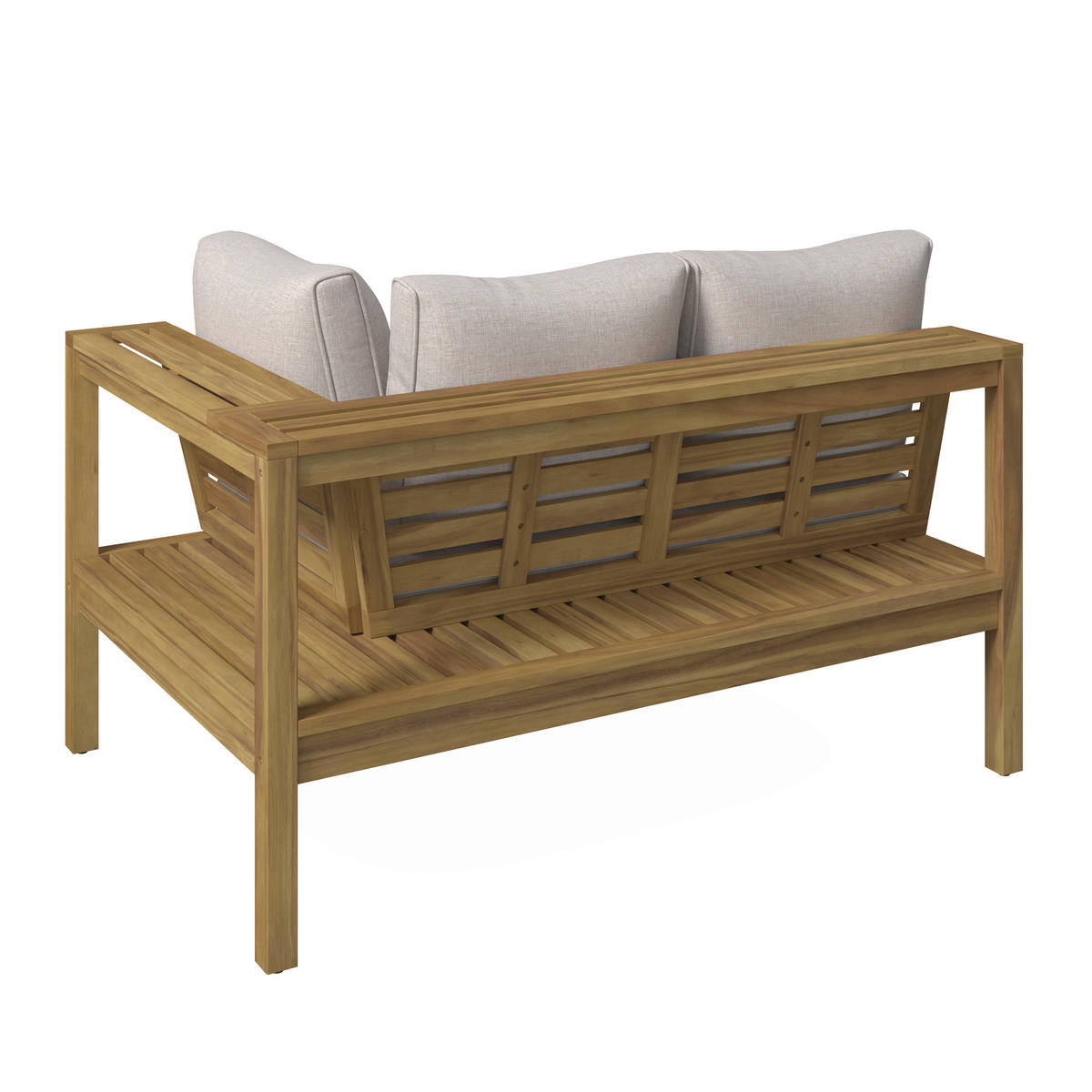 LOUNGEGARNITUR  240/160 cm   - Akaziefarben/Grau, Modern, Holz/Kunststoff (240/160cm) - Gardenson