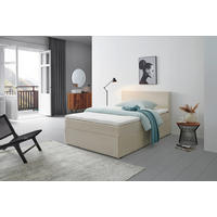 POSTELJA Z VZMETNICO 140 cm   x 200 cm  , tekstil krem barve  - črna/krem barve, Basics, umetna masa/tekstil (140/200cm) - Livetastic