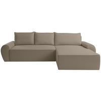 ECKSOFA Flachgewebe Beige  - Beige/Schwarz, Konventionell, Kunststoff/Textil (292/173cm) - Carryhome