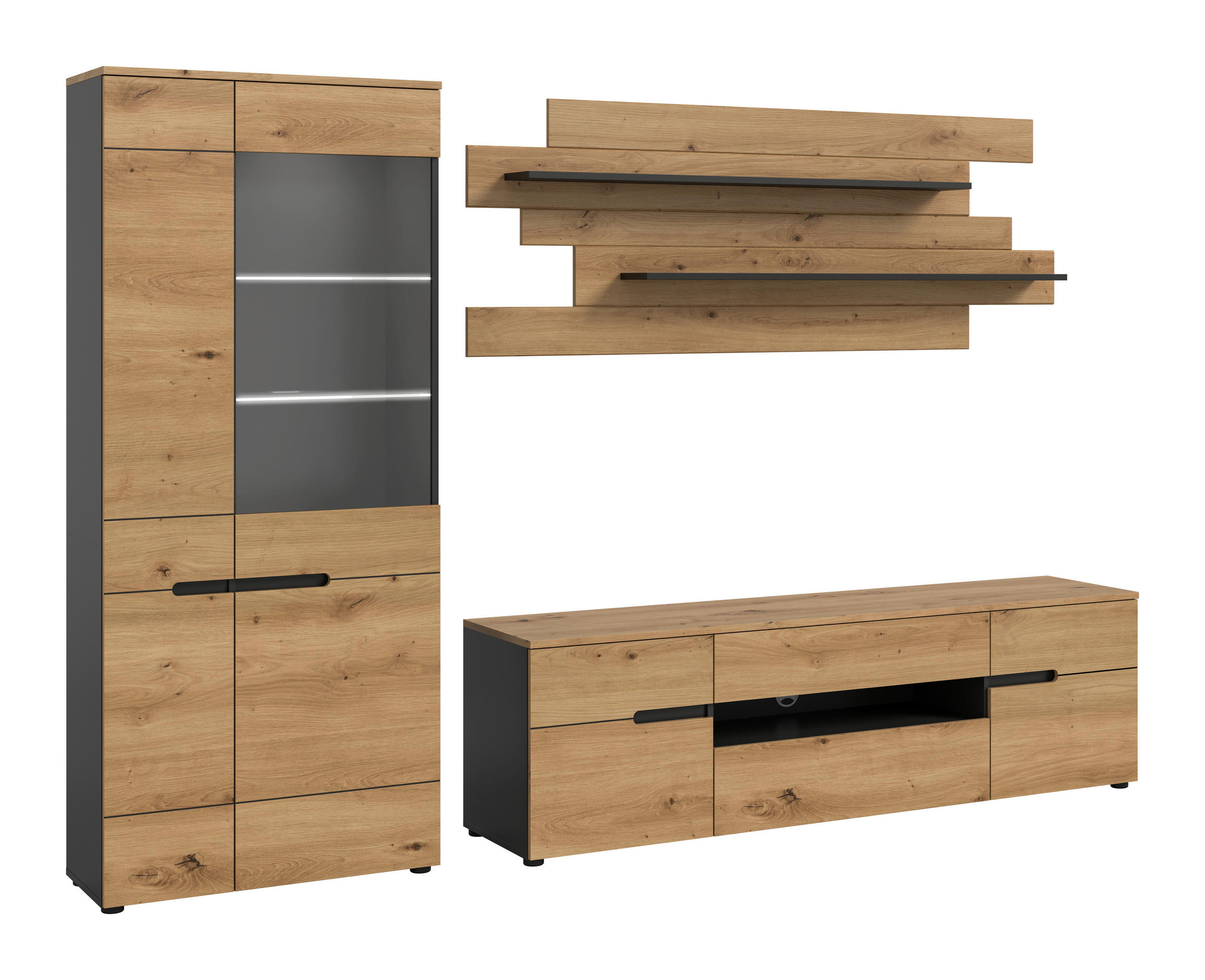 Ansamblu Mobilier Camera De Z, 5 piese, stejar Artisan, 280/190/44 cm