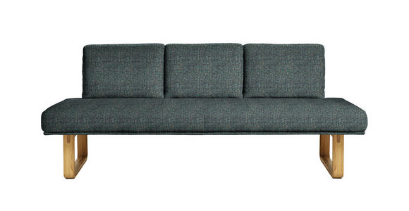 SITZBANK 224/92/78 cm  in Türkis, Eichefarben  - Türkis/Eichefarben, Design, Holz/Textil (224/92/78cm) - Dieter Knoll