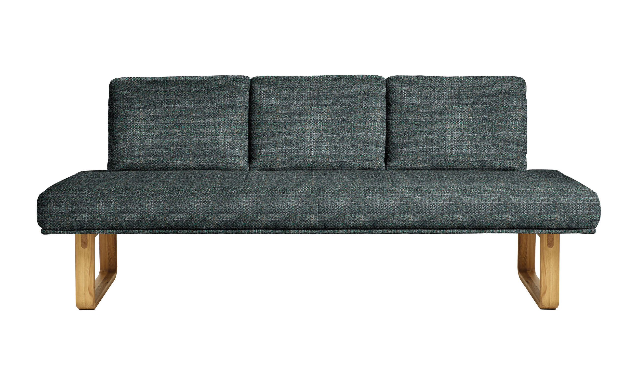 SITZBANK 224/92/78 cm  in Türkis, Eichefarben  - Türkis/Eichefarben, Design, Holz/Textil (224/92/78cm) - Dieter Knoll