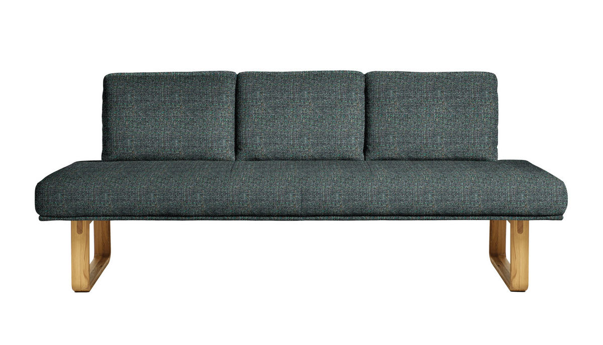 SITZBANK 224/92/78 cm  in Türkis, Eichefarben  - Türkis/Eichefarben, Design, Holz/Textil (224/92/78cm) - Dieter Knoll