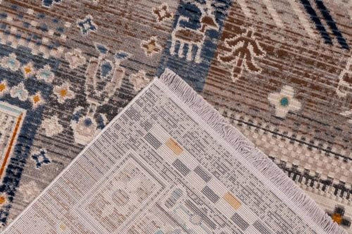 VINTAGE KOBEREC, 120/170 cm, modrá, hnedá - hnedá/modrá, Design, textil (120/170cm)