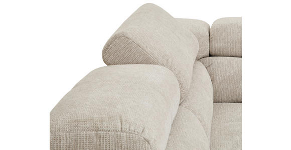 ECKSOFA Naturfarben Flachgewebe - Chromfarben/Naturfarben, KONVENTIONELL, Textil/Metall (224/282cm) - Hom`in