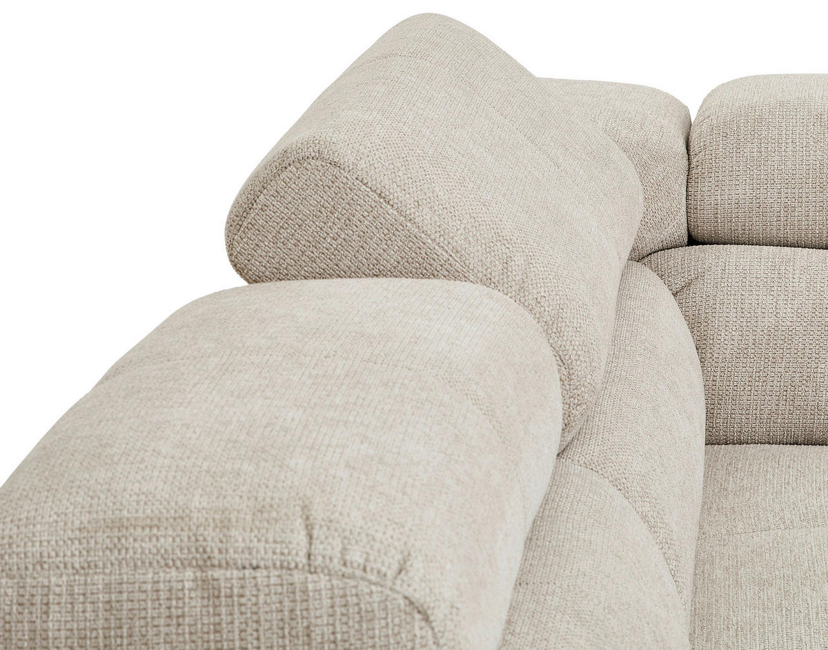 ECKSOFA Naturfarben Flachgewebe  - Chromfarben/Naturfarben, KONVENTIONELL, Textil/Metall (224/282cm) - Hom`in