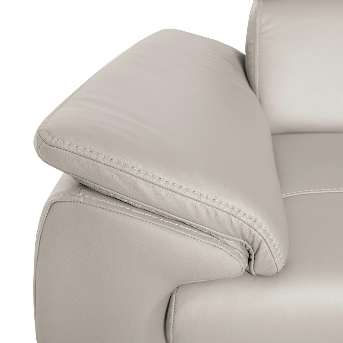 ECKSOFA  in Echtleder Platinfarben  - Platinfarben/Wengefarben, Design, Leder/Holz (265/265cm) - Livetastic