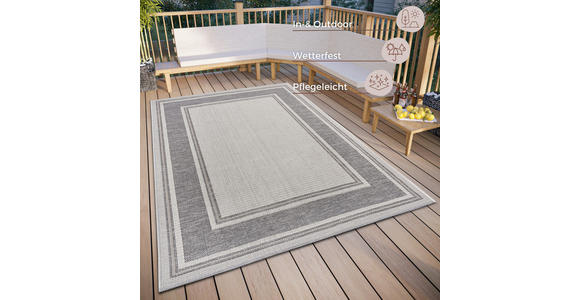 OUTDOORTEPPICH 115/170/170 cm Clyde Grau, Beige  - Beige/Grau, Design, Kunststoff/Textil (115/170/170cm) - Novel