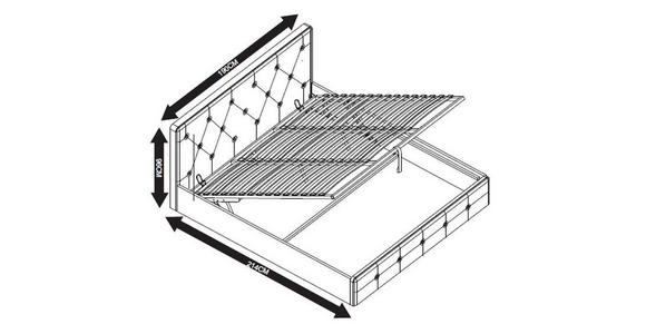 POLSTERBETT 180/200 cm  in Dunkelgrau  - Dunkelgrau, MODERN, Holz/Textil (180/200cm) - Carryhome