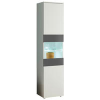 VITRINA 45/195/37 cm   - bijela/boje grafita, Moderno, staklo/drvni materijal (45/195/37cm)