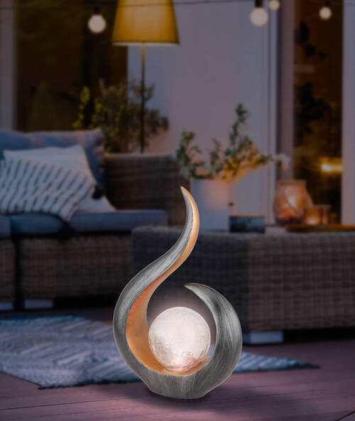 SOLCELLSLAMPA - klar/svart, Design, glas/plast (22,5/10/33,5cm) - Globo
