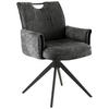 ARMLEHNSTUHL  in Eisen Chenille  - Dunkelgrau/Schwarz, LIFESTYLE, Holz/Textil (64/90/63cm) - MID.YOU