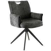 ARMLEHNSTUHL  in Eisen Chenille  - Dunkelgrau/Schwarz, LIFESTYLE, Holz/Textil (64/90/63cm) - MID.YOU